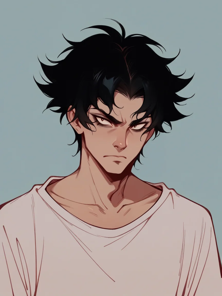 score_9, score_8_up, score_7_up, score_6_up, score_5_up, <lora:d3v1lm4nXLP:1> d3v1lm4n, 1boy, black hair,