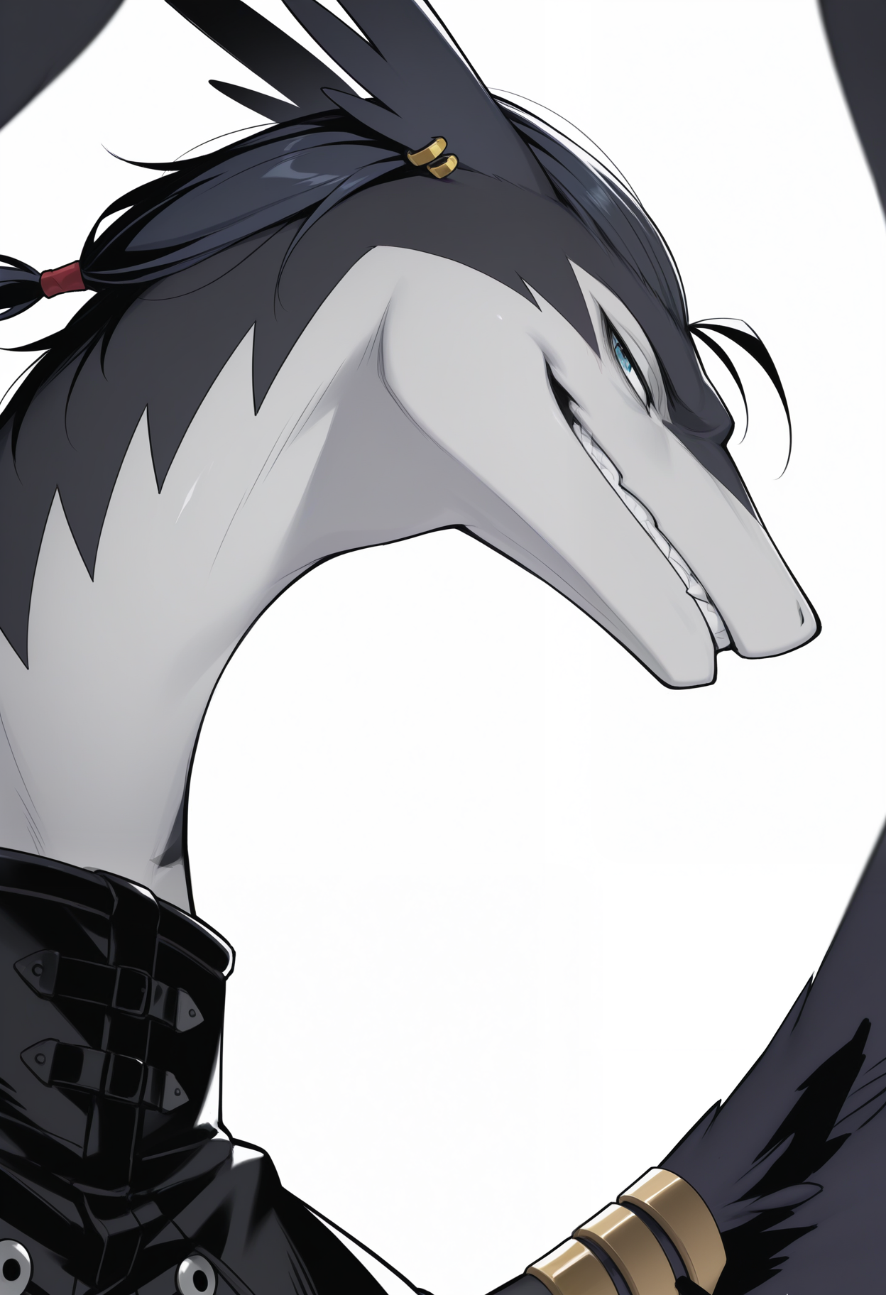 masterpiece,best quality,amazing quality, 1boy, solo,   r4sh11n, dragon, close up, evil grin,