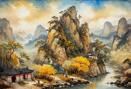 tj, cangyunshan, landscape, chinese ink painting, oil painting,
Oil Painting, Renaissance Paintings, watercolor painting, concept art, painterly, surreal painting,
((beautiful, painterly, detailed, textural, artistic)), (digital artwork, illustrative, illustration), (((intricate details, highly detailed, ultra-detailed))), (absurdres:1.5), (unreal engine, octane rendering, Anti-Aliasing, sharp focus, natural lighting, high saturation, high contrast, vivid, vibrant, studio lighting, best texture quality), beautiful detailed scenery,