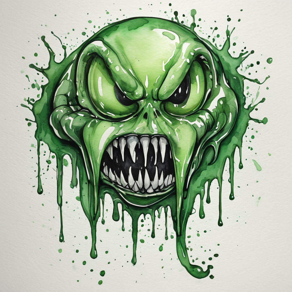Toxic green icon dripping with venom for Poison's lethal potency, <lora:artfullyCOLORS1_SDXL_V1:0>, <lora:linquivera:0>, linquivera, liiv1 <lora:zavy-cntrst-sdxl:0>, dark, chiaroscuro, low-key, cute, whimsical, watercolor, ink, charcoal,  <lora:artfullyTEXTURIZED_SDXL_V1:1>