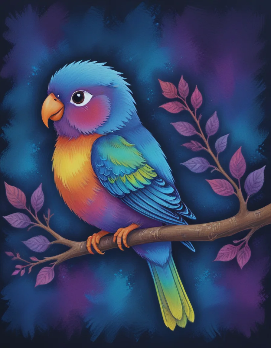 lovebird novuschroma style <lora:003_novuschromaSXL_a6:1>, <lora:sdxl_lightning_8step_lora:1>