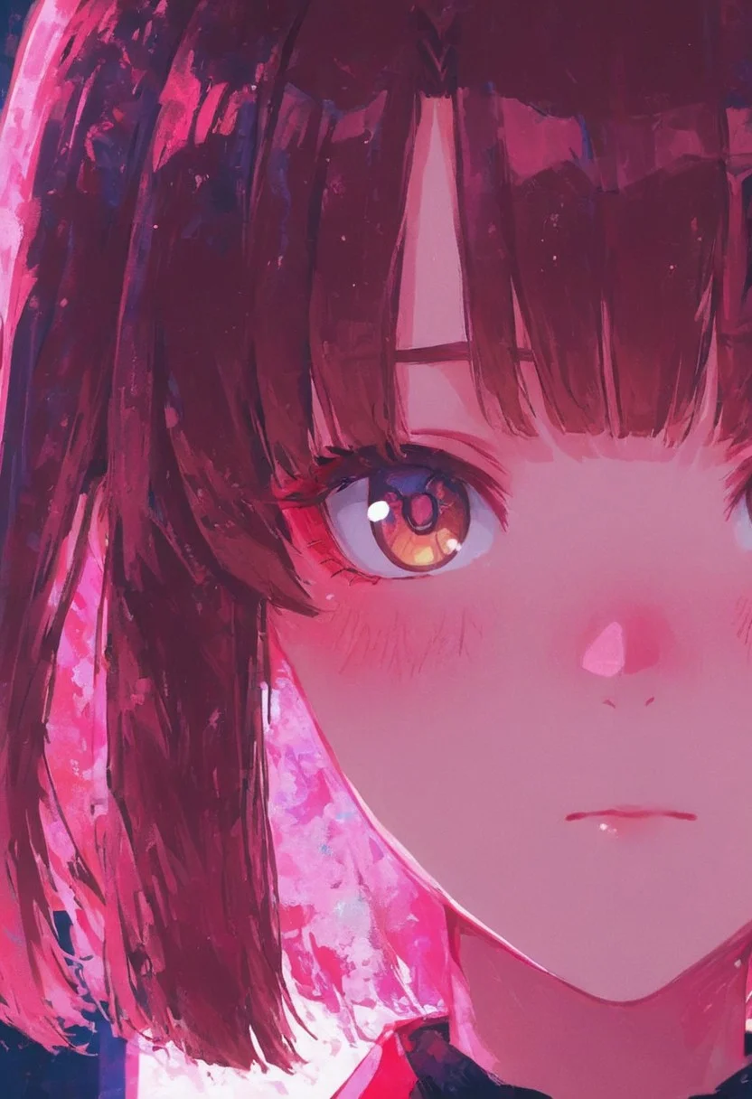 masterpiece, best quality, amazing quality, 1girl,Megumi <lora:IL-KatoMegumi:0.8>,brown hair,katou megumi,brown eyes, solo, looking at viewer, blush, closed mouth, portrait, close-up, multicolored eyes, pink theme, colorful, eye focus, Cinematic Lighting, Karinami Inkblush mode,thick ink outlines,soft marker gradients,era 2020s indie illustration,(Inkblush style:1.2), <lora:noobai_ep11_stabilizer_v0.138_fp16:0.3> <lora:XXX667:0.6> <lora:lpc_v10:0.7> <lora:96YOTTEA-WAI:0.6> <lora:Karinami_Inkblush_mode_Illustrious_clean:0.6>