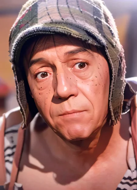 (SFW,8k, RAW photo, best quality, masterpiece:1.2),(realistic, photo-realistic:1.37),1 man,chaves ,(((upper body))) <hypernet:chaves:1>