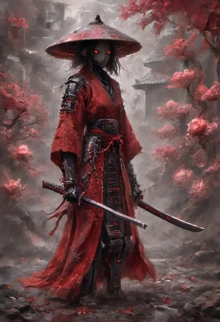 *Channel_42* *Cyborg* *Samurai* *DonMM3t4l4r7XL* *Crimson* *Rose* *Robe* *DarkAtmosCE* *illustrations* *Katana*
