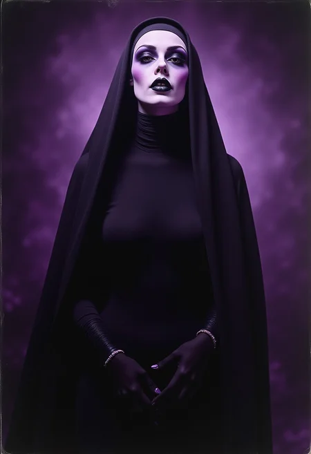 Scary nun, mythp0rt, ArsMovieStill, 20s Silent Movie Still