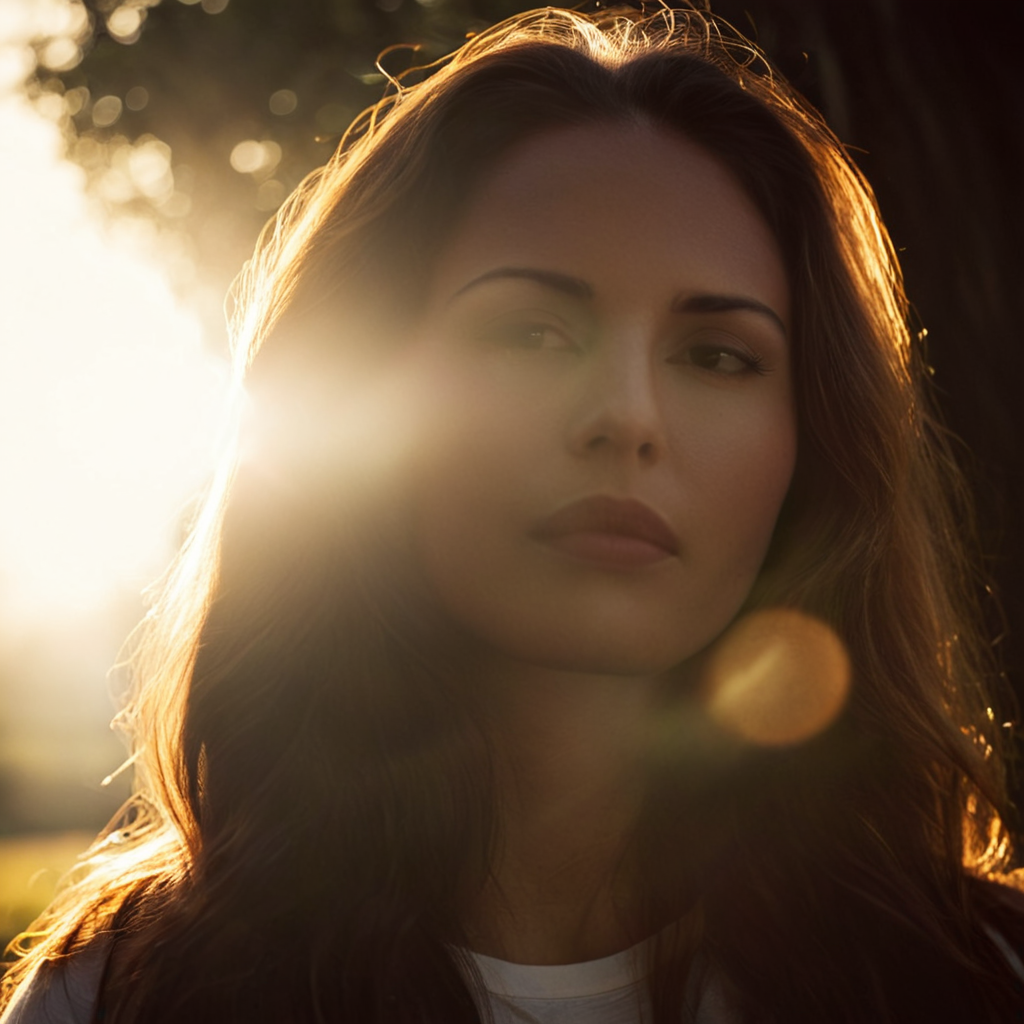 cinematic film still of <lora:add-detail-xl:0.1>1
<lora:detailed:0.2>
<lora:perfection style:0.2>
<lora:eyetune:0.5>
<lora:xl_more_art-full_v1:0.3>
<lora:Ron Fricke style:0.3>
<lora:Unreal Engine style:0.2>
<lora:TeethXL:1>
<lora:Chiaroscuro Lighting Style:0.3>
 <lora: lens flare reflection style:0.9>
lens flare reflection a woman with long hair looking at the sun,1girl,solo,closed mouth,blurry,lips,profile,portrait,lens flare,backlighting,realistic,light,bokeh ,movie themed, sharp, detailed, epic cinematic photography, artistic, dramatic light, cinematic color style, Kodak film style, lens flare reflection style, shallow depth of field, vignette, highly detailed, high budget, bokeh, cinemascope, moody, epic, gorgeous, film grain, grainy
