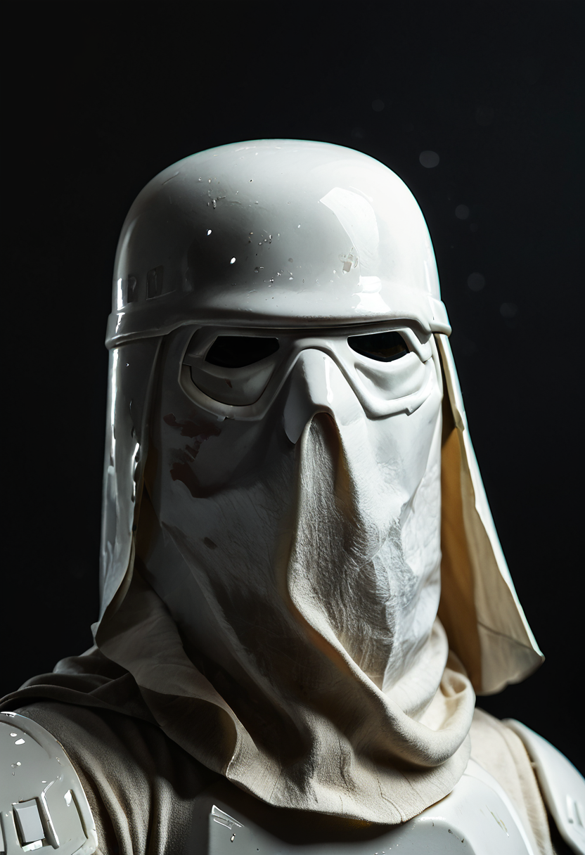 <lora:snowtrooper-pxl:1.2> snowtrooper-pxl,faceless, no eyes, portrait, black background, simple background,, score_9, score_8_up, score_7_up, score_6_up, score_5_up, score_4_up