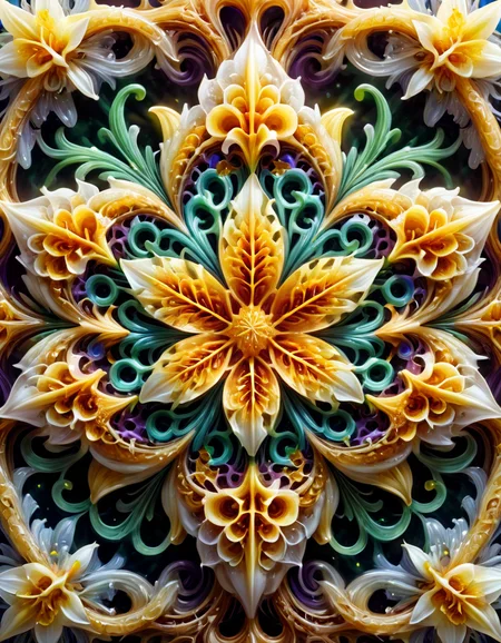 Painting, [Gamer|Celtic] Fractal, made from Lily, Selective focus, <lora:ral-hnycmb:0.7> made out of ral-hnycmb, striking, intricate artistic color, quality, magical atmosphere, enchanted, holy, vibrant, perfect symmetry, polished, stunning detail, very coherent