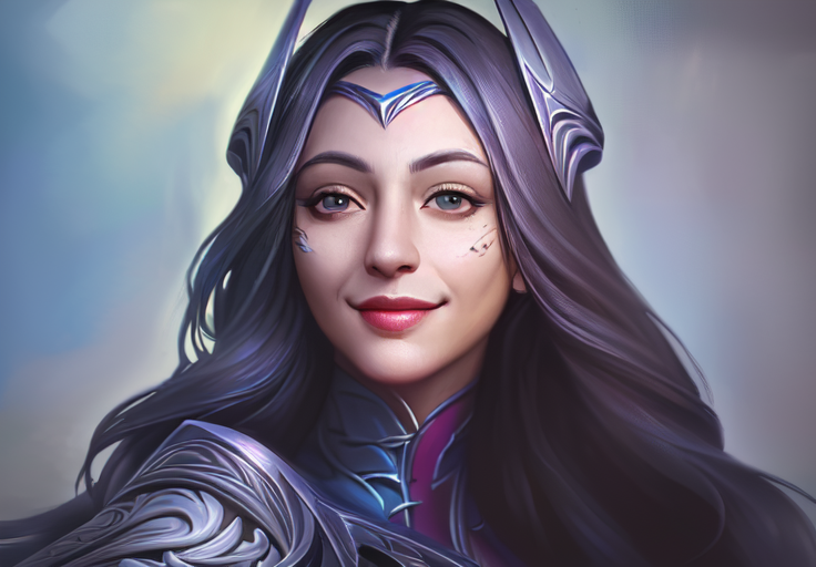 <lora:irelia:0.8>, irelia, smile, portrait,, (masterpiece, best quality, absurdres, detailed, ultra-detailed:1.3), (highly detailed, high quality:1.3)