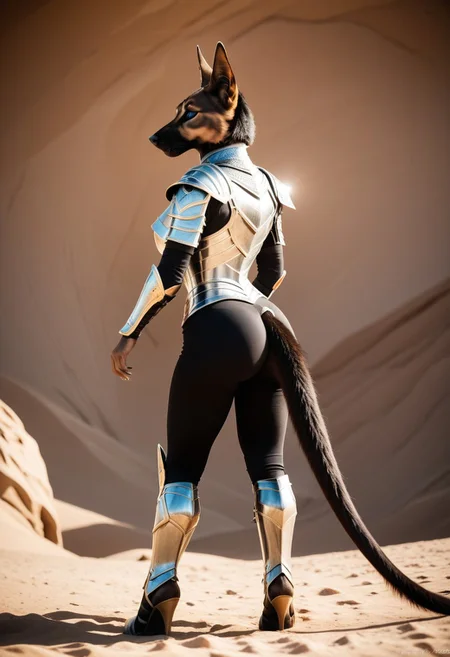 ass, tail jackal,
The armored Queen of jackals, female jackal, 18 years old, fur armor with diamond filigree, zoomed out:.10, raw, masterpiece, extremely detailed photo, extreme ultra best picture, extreme ultra intricate creative detail, extreme hyper realistic detail, extreme ultra hyper photo realism, extreme ultra-hyper immersive visuals, extreme 3D realistic, ultra 4080p, HD, VFX, SFX, FKAA, TXAA, RTX, SSAO, full portrait,
