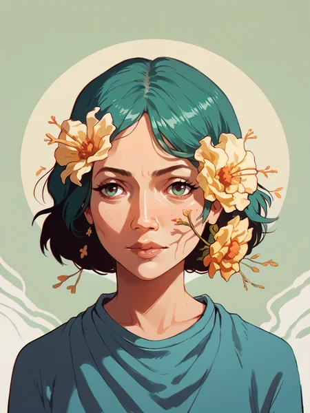 score_9, score_8_up, score_7_up, score_6_up, score_5_up, <lora:t3ngXLP:1> t3ng, 1girl, portrait, abstract, flower
