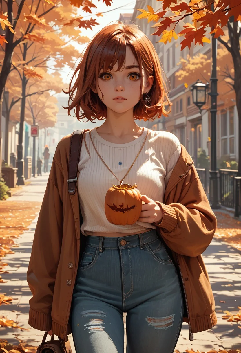 score_9,score_8_up,score_7_up,score_6_up, 1woman, autumn