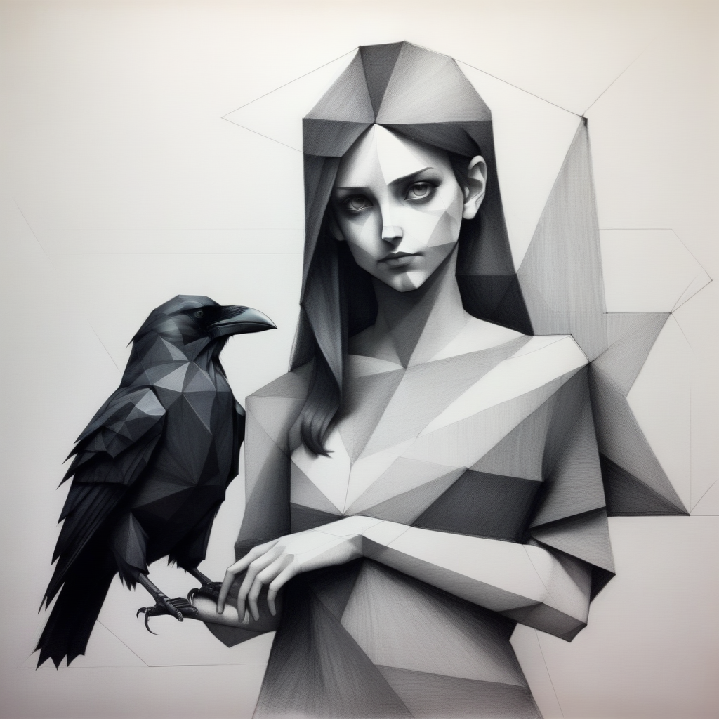 gformix geometric sketch a girl holding a black raven 
 <lora:gformix:0.8>
