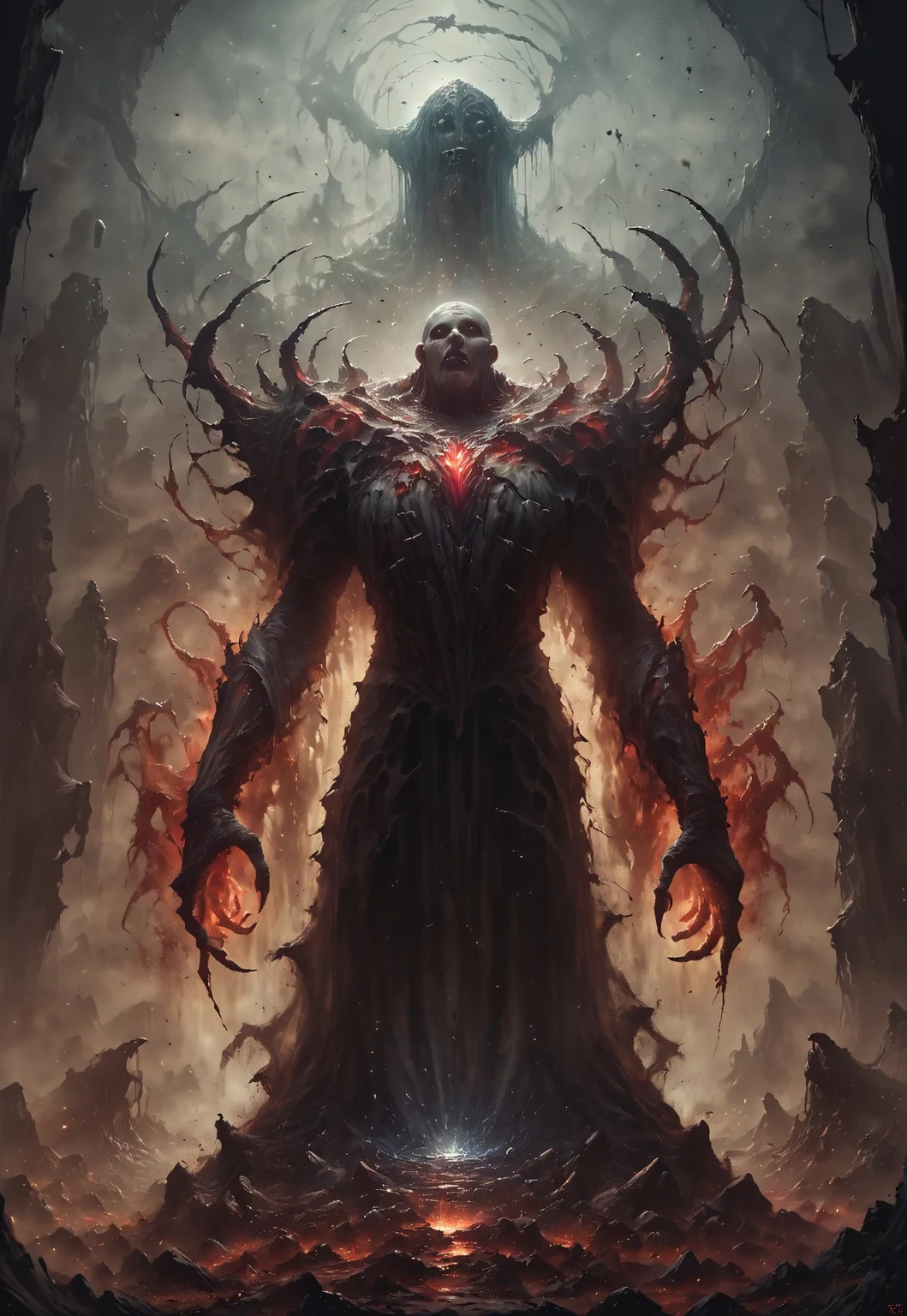 score_9, score_8_up, score_7_up, source_real
group of shadowy necromancers, clad in tattered robes and holding eerie, glowing relics, summoning swirling, ethereal spirits from the ground. Ghostly apparitions with translucent, menacing forms should drift between the cracked tombstones and broken statues, while fog creeps through the scene, adding an extra layer of dread. The atmosphere should be heavy with a sense of dark magic and impending doom
(misty:1.5), creepy atmosphere, dramatic light, (darkness:2.5), 34K uhd, masterpiece, high detail, 8k, intricate, detailed, high resolution, high res, high quality, highly detailed