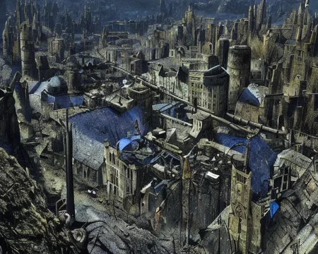 an old ps_game_screenshot of an ancient gothic mountain city, brass pipes, exterior, Lovecraftian, immersive, birds eye view, (concept art by dark souls) <lora:epiNoiseoffset_v2:1.4>