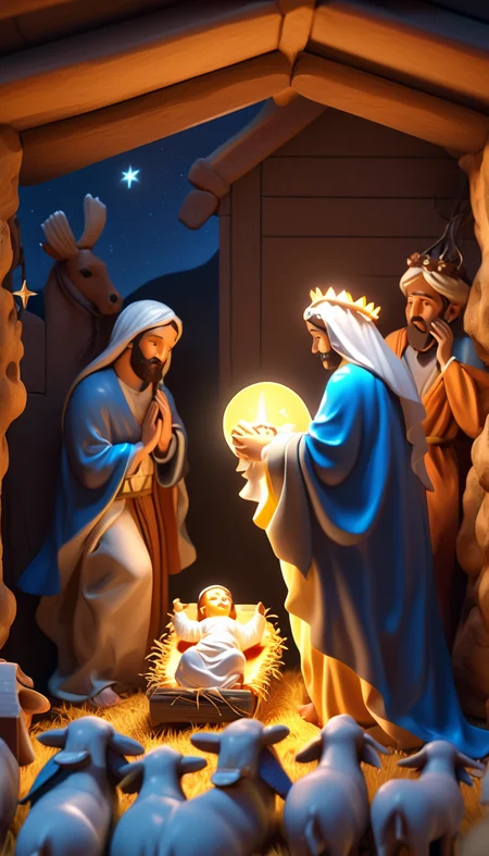 Nativity Scene, scenery, detailed background, masterpiece, best quality, high quality, absurdres <lora:nativity_scene_xl_v1:1>, (Extremely Detailed Oil Painting:1.2), glow effects, godrays, Hand drawn, render, 8k, octane render, cinema 4d, blender, dark, atmospheric 4k ultra detailed, cinematic sensual, Sharp focus, humorous illustration, big depth of field, Masterpiece, colors, 3d octane render, 4k, concept art, trending on artstation, hyperrealistic, Vivid colors, extremely detailed CG unity 8k wallpaper, trending on ArtStation, trending on CGSociety, Intricate, High Detail, dramatic, absurdes