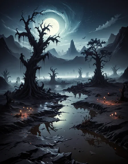 (zavy-mthcl:1.3), (((Horror Landscape))), Evanescent, Efflorescence, Mellifluous, Effervescent, Mellifluous, Nocturnal, Serendipity, Sonorous, Ineffable, Quixotic, Resplendent, Petrichor, Ephemeral, Luminous, Nebulous