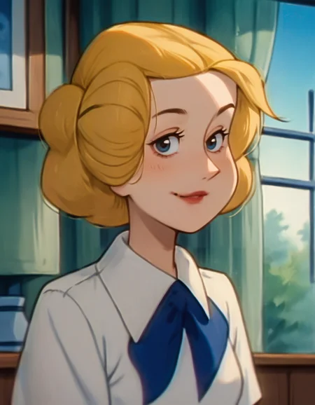 score_9, score_8_up, score_7_up, <lora:Alice_Mitchell-000008:1> alice mitchell, white blouse with a blue ribbon, blue skirt, looking at viewer, smile,