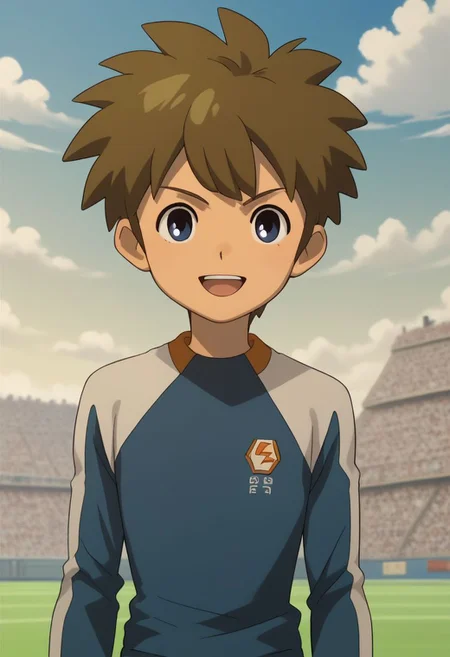 score_9, score_8_up, score_7_up, source_anime, highly detailed, slender, skinny, cute,
darren, 1boy, male focus, solo, open mouth, brown hair, cloud, upper body, sportswear,
soccer uniform, raimon,
outdoor,