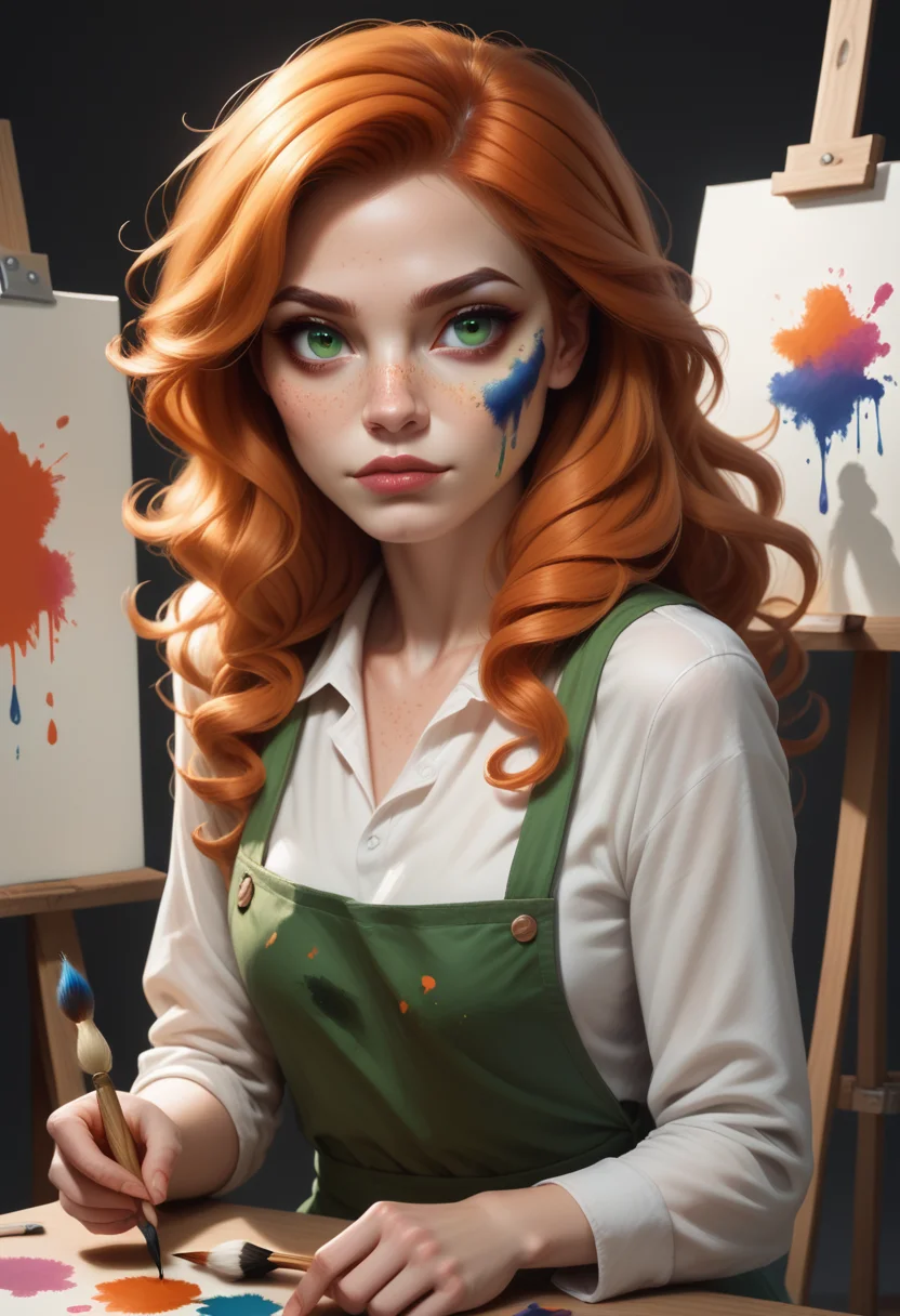 score_9, score_8_up, score_7_up,
1girl, solo, painter (stereotype), easel, paintbrush, palette,
<lora:Dark_Erin_Pony_v0.1:0.5> d4rk3r1n, orange hair, green eyes,