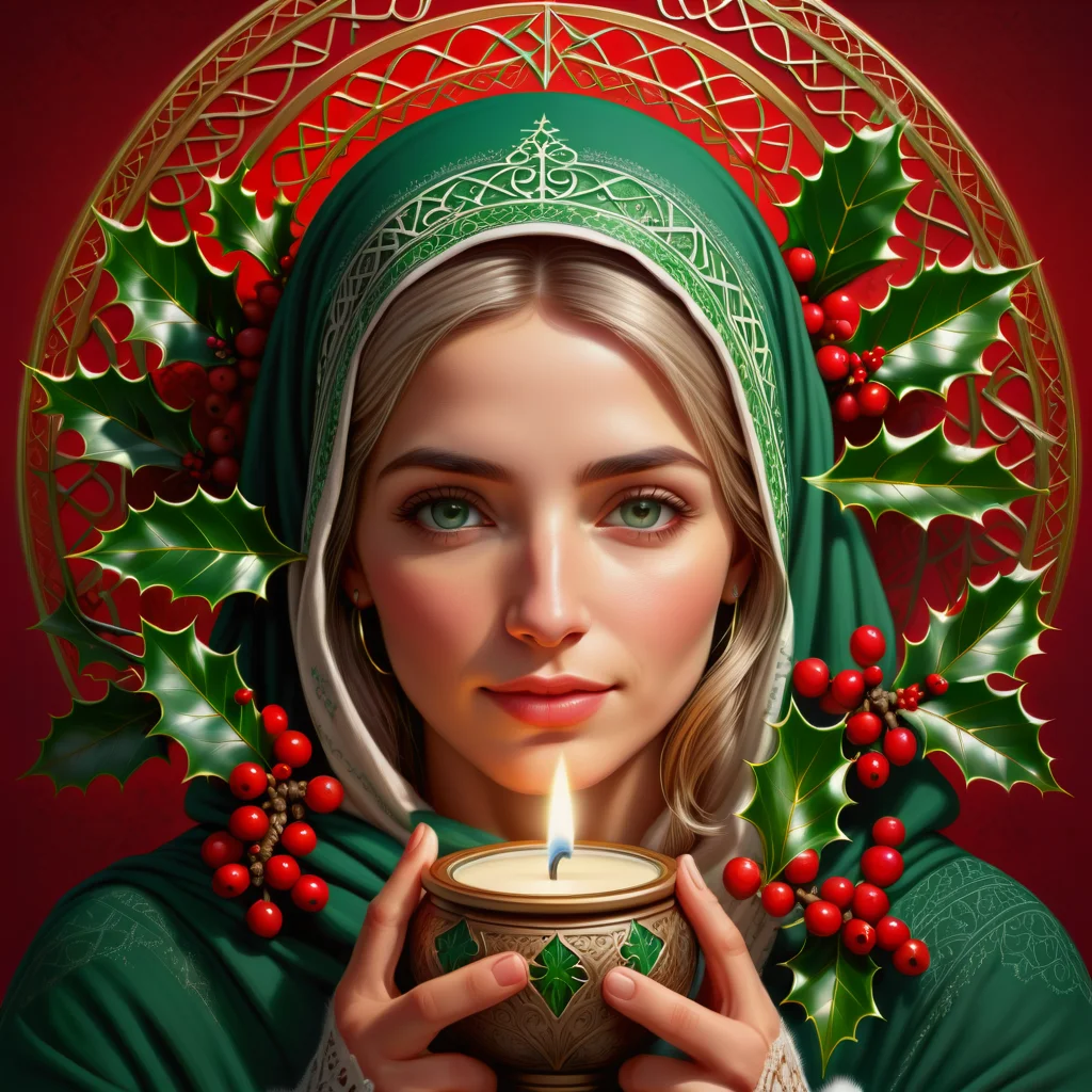 hyper detailed masterpiece, dynamic realistic digital art, awesome quality, holiday typography, mother nature, holly, peaceful and serene, moroccan lighting, donating to charities and volunteering during the holidays