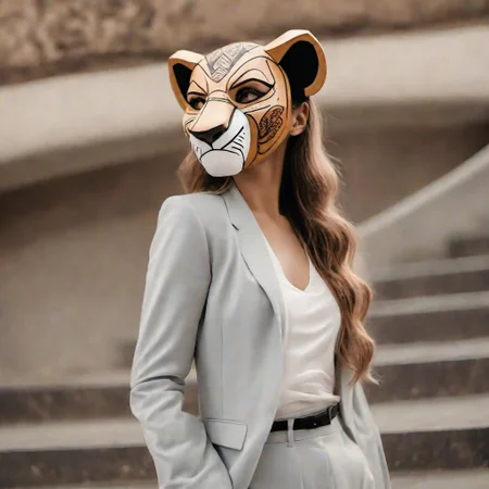 photo of a attractive woman wearing a <lora:nala-SDLX-flexible:1.0> nala mask