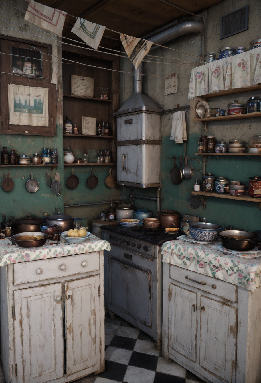 ,ruanyi1289,Old kitchen,<lora:1289 Old kitchen_v1_pony:0.8>, score_9,score_8_up,score_7_up,,8k,1girl,solo,,