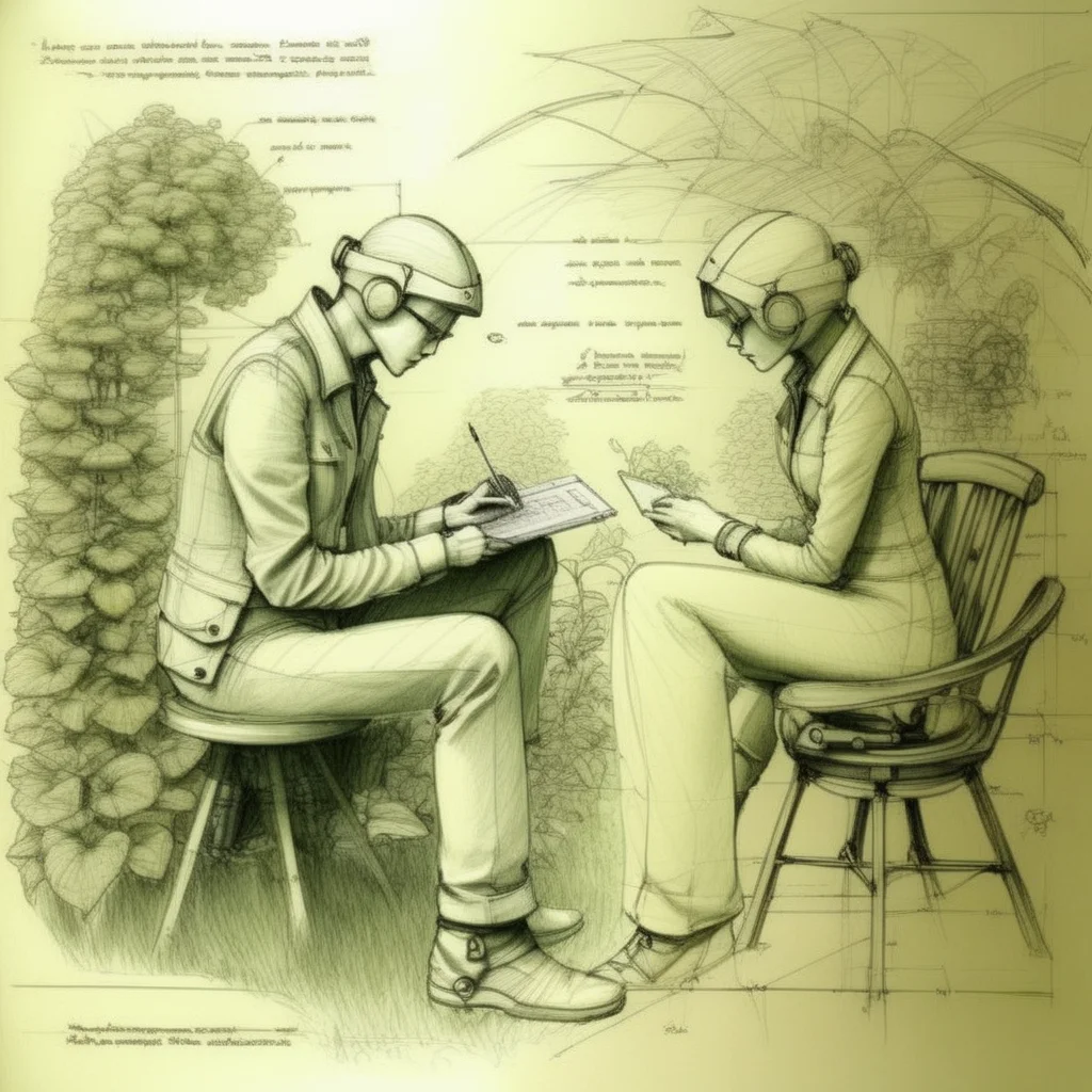 futscribe lovers in garden technical sketch<lora:futscribe:1>