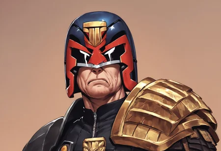 score_9, score_8_up, score_7_up, score_6_up, score_5_up, score_4_up, source_anime, BREAK, judge dredd, armor, helmet, scowling, black visor, upper body shot, heavy stubble , dirty