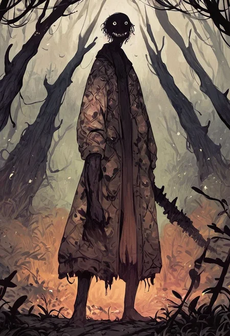 sscore_9, score_8_up, score_7_up, score_6_up, score_5_up, score_4_up, <lora:f3nn3rXLP:0.5>,warrior in armor, standing in a battle field, horror