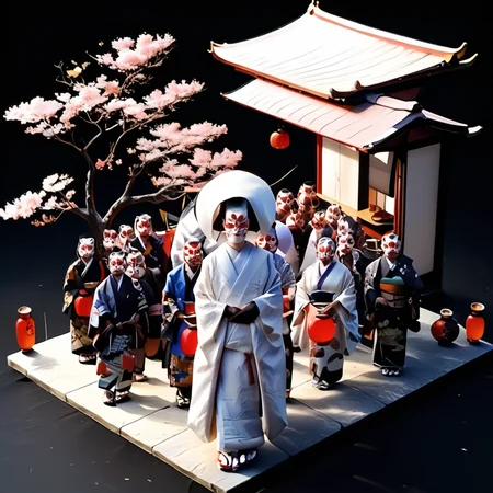 score_9,score_8_up,score_7_up,masterpiece,best quality,source_real,realstic,photorealstic,
KitsuneNoYomeiri_BridalProcession,1 woman,cherry blossom tree,sash,architecture,japanese traditional architecture,looking at viewer,standing,<lora:BDpony_KitsuneNoYomeiri_V1-5928:1>,:,<lora:IsoPixel-PDXL:1>,ispzxll,simple background,isometric,miniature,diorama,no people,black background,from above,<lora:add-detail-xl:1>,