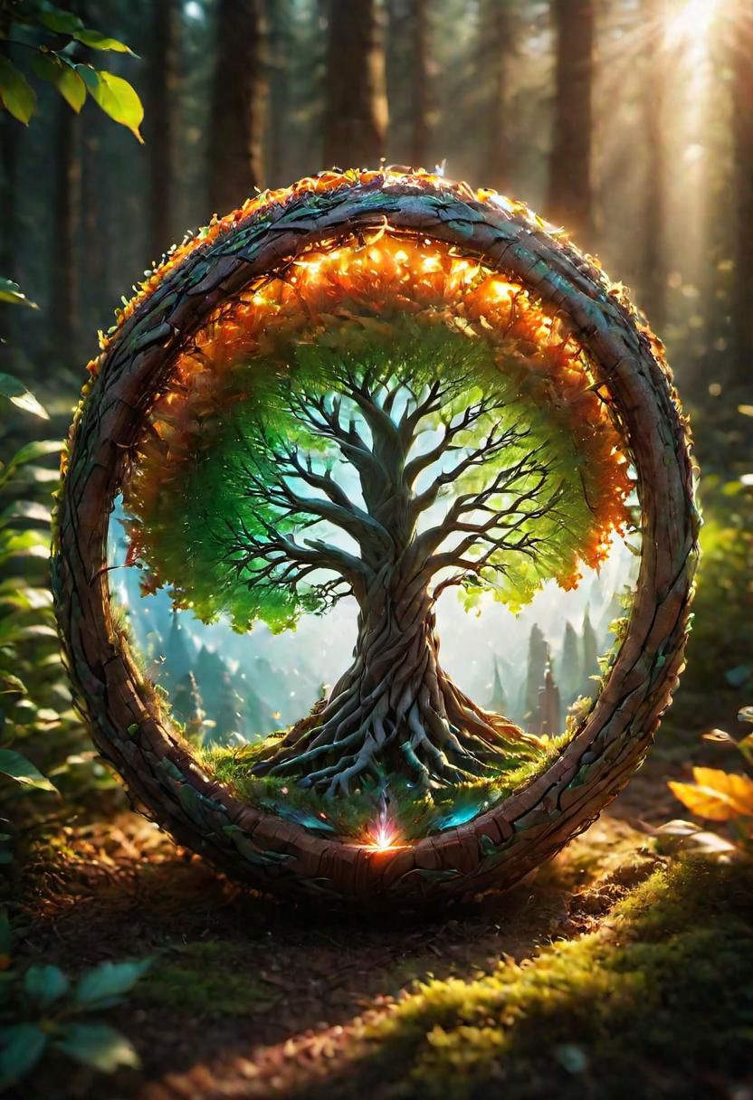 onoff, a photo of a (beautiful:1.2) Yggdrasil, colorful, glowing, ultra detailed, well defined bark and leaves masterpiece <lora:onoff4:1>