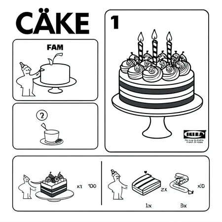 cake <lora:ikea_instructions_xl_v1_5:1>