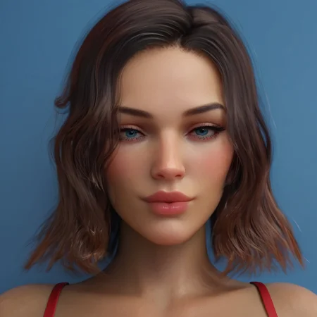 easynegative, masterpiece,best quality, highly detailed, score_9, score_8_up, score_7_up, score_6_up,
1 girl, solo, Alexa, beautiful girl, shiny look. looking directly at viewer.
seductive face. blue background. Facing viewer. All hair in view