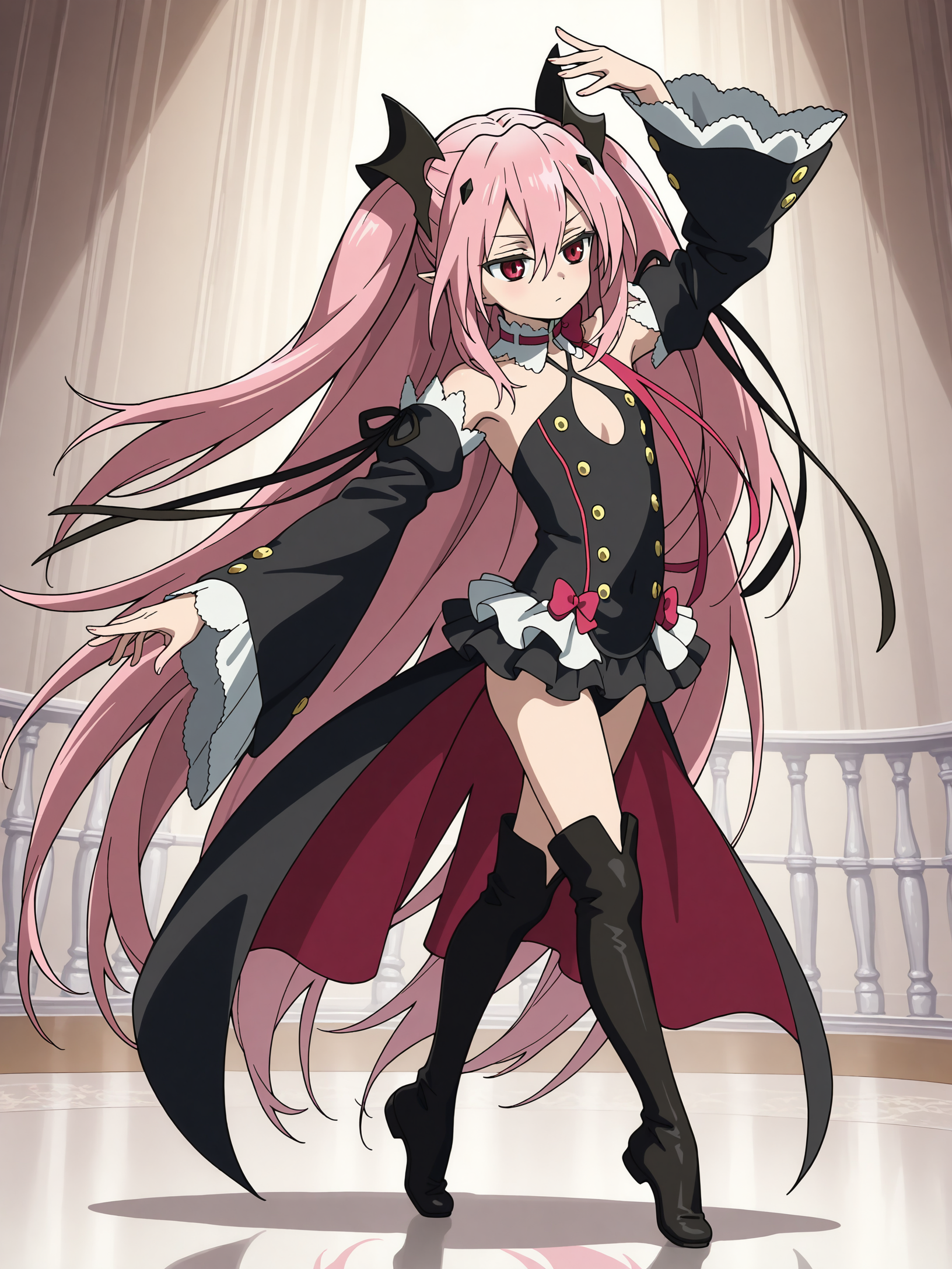 <lora:krul:1>,krul,dancing,ballet,thigh boots,full body,