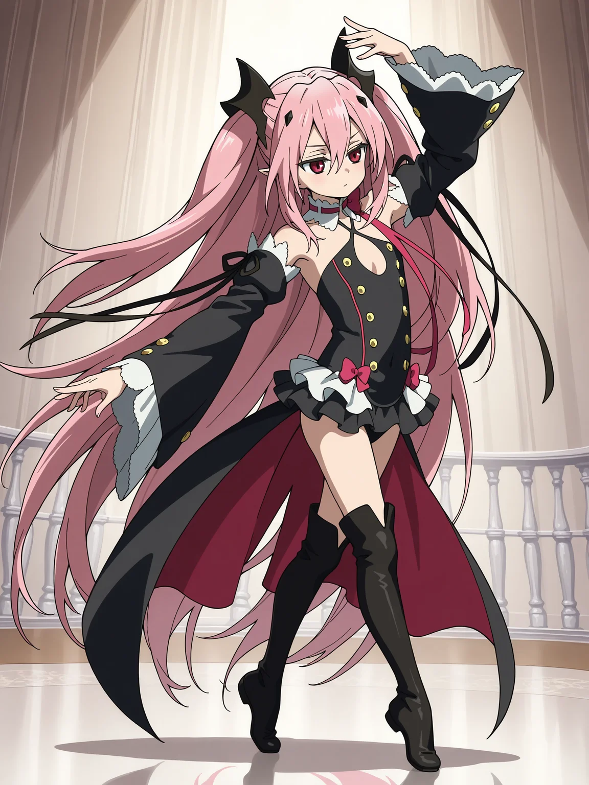 <lora:krul:1>,krul,dancing,ballet,thigh boots,full body,