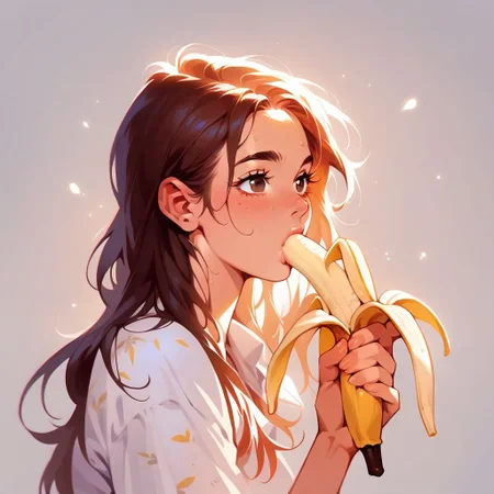 score_9, score_8_up, score_7_up, score_6_up, score_5_up, score_4_up, 
solo, 1girl, BREAK
1girl, Banana, half peeled, (((half peeled banana))), holding banana, chocolate banana, sucking,