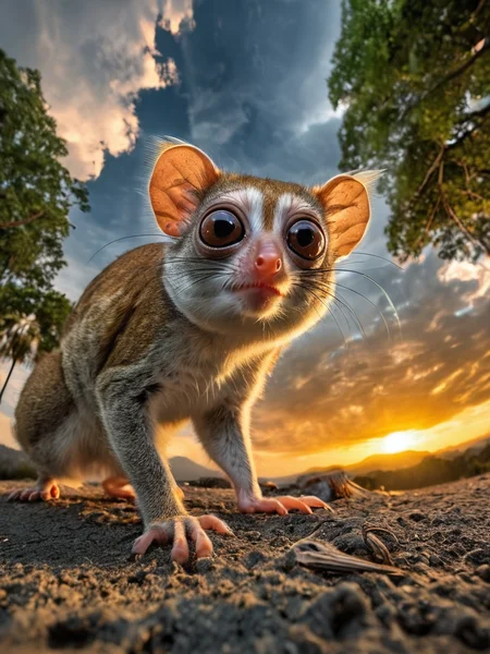 A high definition epic photograph of ((42: A Wandering Oracle â Eyes completely white; speaks only when necessary but every word shapes destinies beyond comprehension. 46. Tarsier (Tiny Primate): A tarsier perched on a branch with huge eyes wide open in disbelief after spotting something bizarre happening below. Pretending to be an alien ambassador negotiating peace treaties between cats and dogs at local parks: Wearing antennae made from pipe cleaners and holding meetings on picnic blankets., shot like camerashots)).Pyrocumulus Clouds: Towering clouds form above intense wildfires or volcanic eruptions due to rising heat and moisture.(dynamic:1.1),sun rays,(taken by 10mm fisheye lens:1.1),
= ((Vivid, HDR, Canon50, 8K, Hyper Realistic, Dramatic, Epic, Dynamic Contrast, Cinematic Lighting, increased brightness)) (((Zoomed Out, Far away Shot))) = =. Epic dynamic lighting . =vibrant,highly detailed,psychedelic,
((Vivid, Epic, Dynamic contrast)) (((Zoomed out, Far away shot, In frame)), <lora:juggernautXL_version6Rundiffusion:0.8> <lora:d\EnvyZoomSliderXL01:-5> <lora:atlantysUltimanimeXL_atlasAtlantys:0.8><lora:epicrealismXL_v5Ultimate:0.8> <lora:extremely_detailed:0.8),
<lora:crystalClearXL_ccxl:0.8>,, - Generate images with sharp edges and fine details.
- Produce high-resolution images with no blurriness or distortions.
- Create images with clear and well-defined subjects.
- Ensure that the output images have crisp lines and distinct features.
- Generate images with vibrant colors and accurate tones.
- Avoid noise or artifacts in the generated images.
- Focus on producing clear textures and patterns in the images.
- Emphasize clarity and definition in all aspects of the generated images.
- Prioritize the sharpness and clarity of the main subjects in the images.
- Optimize the AI model to produce clear and visually appealing images., Wlop