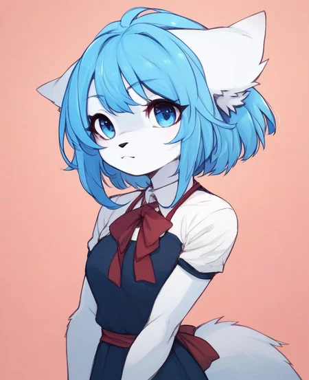 wolfychu, furry, furry female, blue hair, blue eyes, <lora:Wolfychu_Pony-000009:1>, score_9, score_8_up, score_7_up, score_6_up, score_5_up, score_4_up,