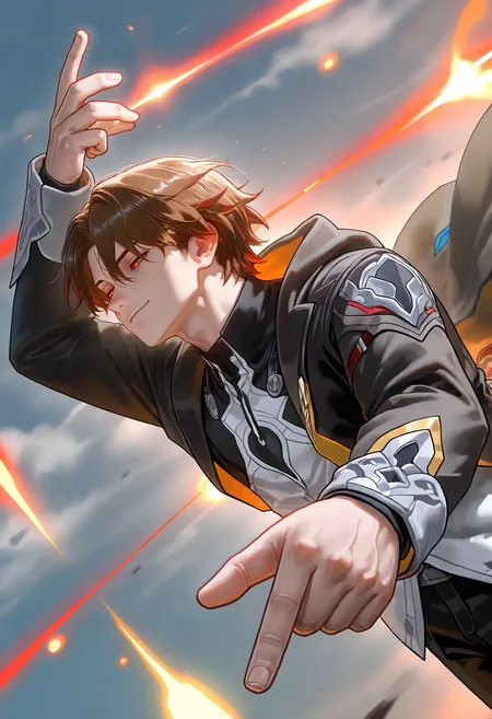 honored, 1boy, welt yang, honkai: star rail, smirk, half-closed eyes, red eyes,
<lora:cfg_scale_boost:0.4>,<lora:nai_noob_new_1536:0.4>, <lora:nyaliaXLNBVP1lokrV6311P:0.4>, <lora:illustriousXL_stabilizer_v1.23:0.4>, <lora:honored:1>,, (masterpiece, best quality, newest, highres:1.3), good quality, very aesthetic, absurdres, newest, very awa,