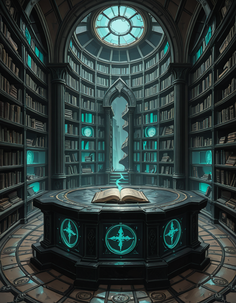 Buried deep within the necromancerâs fortress lies the Library of the Forgotten, an ancient, labyrinthine archive where no living hands have ever turned a page. The immense chamber stretches endlessly into the darkness, its towering bookshelves carved from obsidian and bone, spiraling upwards into unseen heights. The very air hums with an eerie resonance, filled with the whispers of knowledge long abandoned by the mortal world.
The shelves are packed with tomes bound in withered flesh, their covers etched with shifting runes that glow faintly with unholy light. Some books seem to breathe, their spines expanding and contracting like living creatures, while others are locked with chains of rusted iron, sealed by ancient curses too dangerous to be unleashed. Scrolls, brittle with age yet untouched by time, hover in the air, slowly unraveling and reforming, as if reading themselves in a silent, endless cycle.
At the heart of the library stands a massive circular desk, hewn from black stone and inlaid with veins of glowing green energy. Upon its surface, quills made from skeletal fingers hover above open grimoires, tirelessly transcribing forbidden knowledge in ink that shimmers like liquid shadow. Dust does not settle hereâonly the weight of forgotten secrets, pressing down like an invisible hand upon any who dare enter.
Above, the ceiling is a vast cosmic void, an endless expanse of swirling darkness where distant, malevolent stars flicker in unnatural constellations. Occasionally, something moves between the stars, a shape vast and unknowable, watching the library in silence.
In the farthest reaches of the chamber, towering stone monoliths stand, inscribed with ever-shifting text in a thousand dead languages. Some glow faintly, others pulse like beating hearts, their inscriptions rearranging as if whispering among themselves. The floor between them is covered in intricate ritual circles, their markings pulsating with a faint, necrotic glow, hinting at the presence of knowledge too terrible to be contained within mere books.
No footsteps ever disturb the silence, no voices break the eternal stillnessâonly the endless rustling of pages turning on their own, the quiet scraping of phantom quills, and the occasional, distant sound of something shifting among the shelves.
This is not a place of learning.
It is a tomb of knowledge, a repository of secrets too dangerous to be spoken, where books are not just readâthey watch, listen, and remember.
Style & Mood :
- Dark fantasy, gothic horror, necromantic aesthetics
- Cinematic, highly detailed, eerie lighting
- Infernal atmosphere, filled with shadows, glowing runes, and whispering books
- Inspired by the works of ZdzisÅaw BeksiÅski, H.R. Giger, and dark medieval occultism 
<lora:SDXLFaeTastic2400:0.4> <lora:extremely_detailed:0.4> extremely detailed,necromancer l1br4ry, <lora:necromancer_l1br4ry-i:1>, Masterpiece,best quality,hi res,8k,hi res,8k,award winning,(sharp focus, intricate, highly detailed),