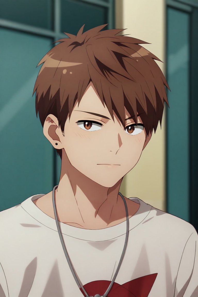 score_9, score_8_up, score_7_up, , rating_safe, , (realistic:0.6), , depth of field, 1boy, solo, male focus, <lora:ryuuya_romantic_killer_pony:0.88>, ryuuya_romantic_killer, brown hair, brown eyes, short hair, , , <lora:sdxl_lightning_8step_lora:1>