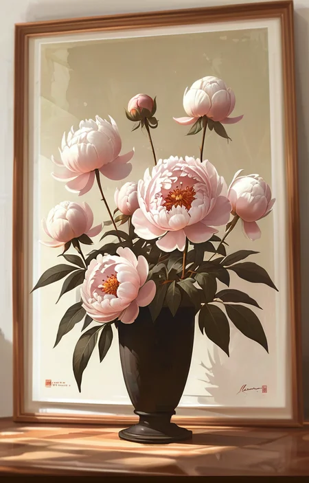 masterpiece,best quality,<lora:tbh2-sdxl:0.9>,illustration, decaying peonies