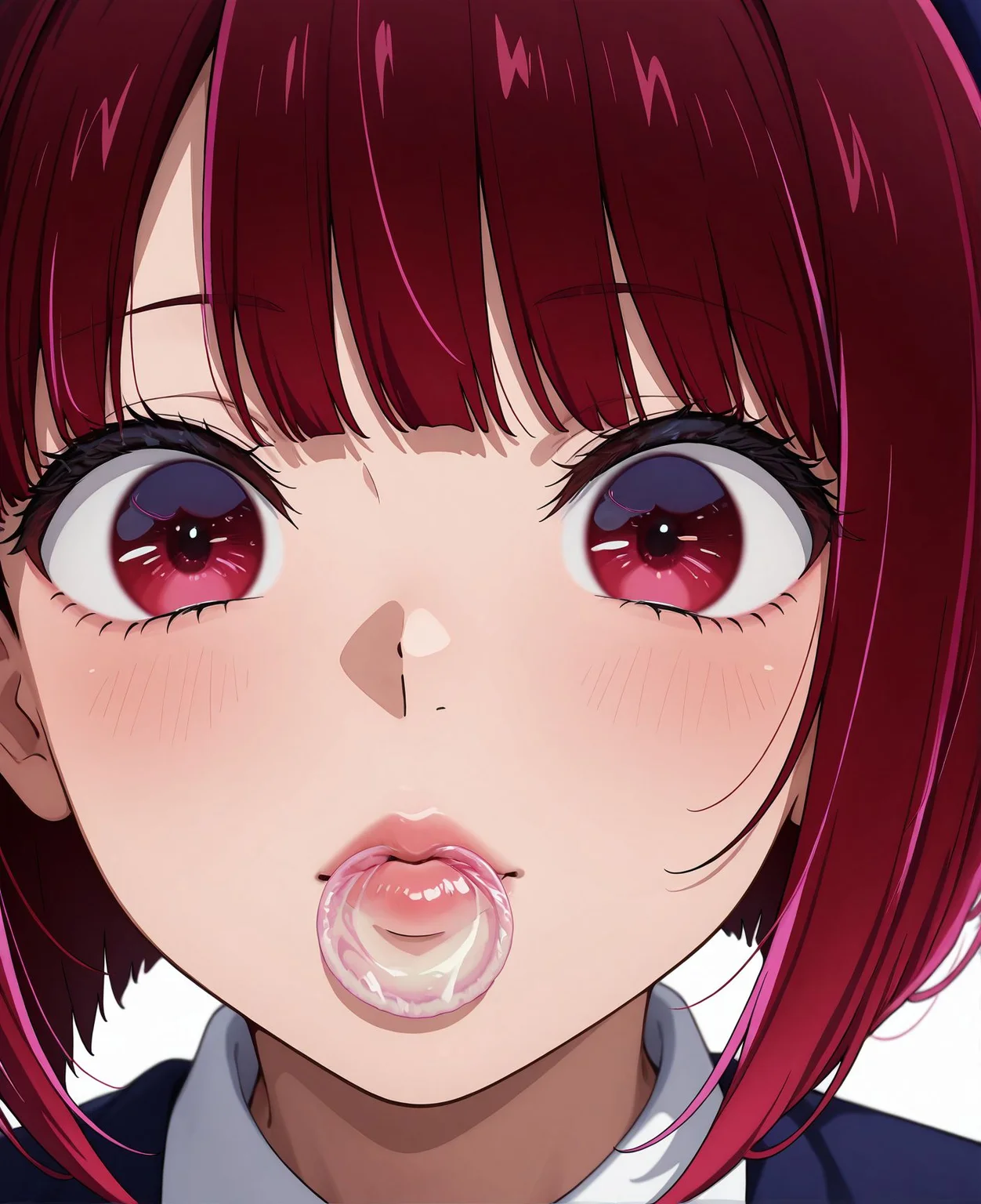 masterpiece,best quality,amazing quality,very aesthetic,absurdres,newest, huge filesize,
<lora:spo_sdxl_10ep_4k-data_lora_webui:0.5>,
<lora:add-detail-xl:1>anime screenshot,anime coloring, 2d,
<lora:Condom_on_mouth:0.7:0.7>
Condom on mouth, solo, simple background,white background , closed mouth, lips,
looking at viewer,
BREAK
arima kana, school uniform,