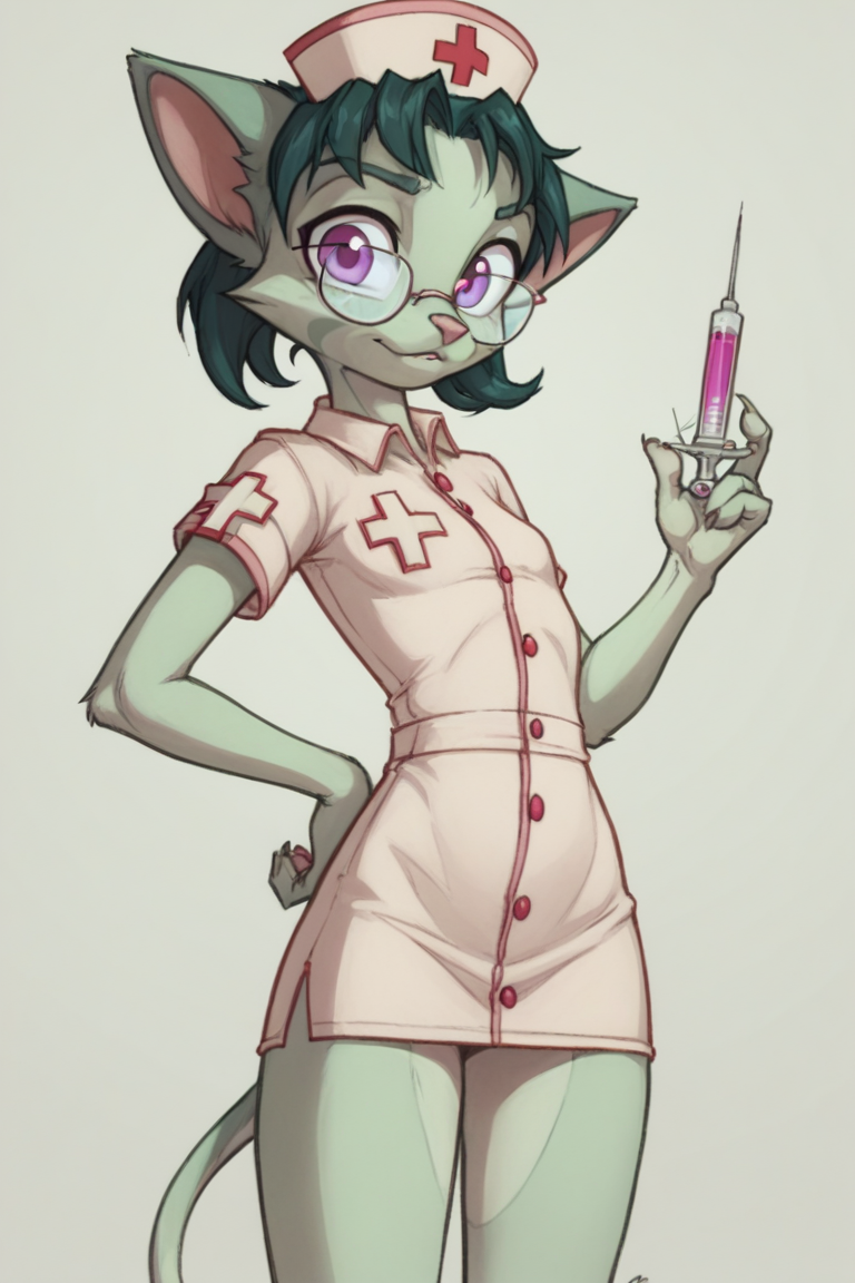 score_9, score_8_up,
l1l1th_dcp, glasses, 
<lora:Lilith_Dreamkeepers_-_Prelude:1>
nurse costume, holding syringe, looking at viewer, nurce hat, hand behind back,