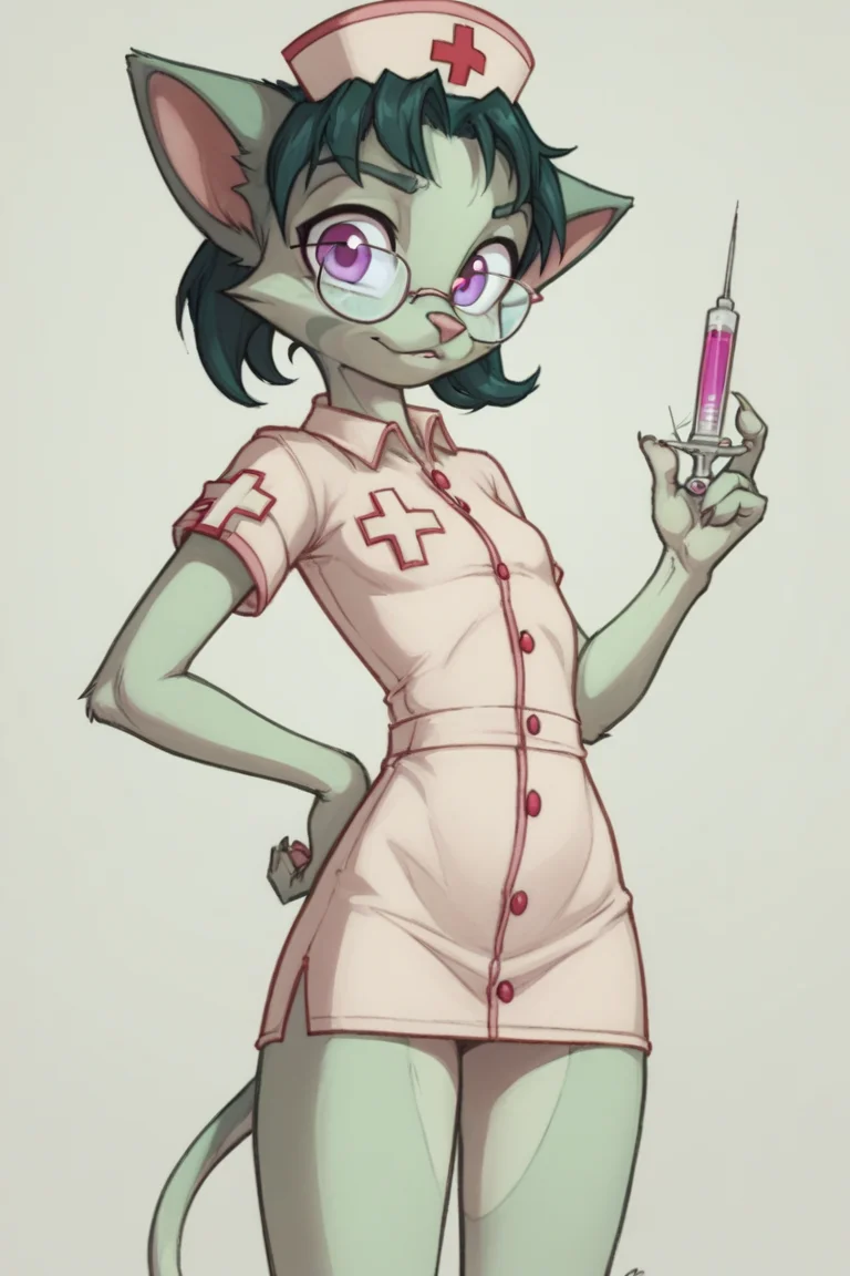 score_9, score_8_up,
l1l1th_dcp, glasses,
<lora:Lilith_Dreamkeepers_-_Prelude:1>
nurse costume, holding syringe, looking at viewer, nurce hat, hand behind back,