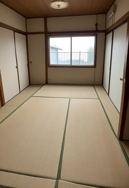 score_9,score_8_up,
in tatami room, shabby room, stained walls, stained tatami floor, window,