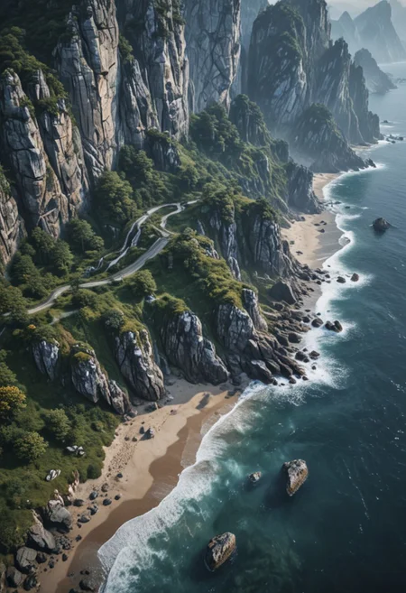 Visually-stunning sexy Hyper-realistic landscape scenic photo, masterpiece)), ((best quality)), intimate, cinematic, dynamic, JuggernautNegative, ultrarealistic 4k, movie-level texture, hand-painted details, epic, intricate, detailxl, Three-quarter view style