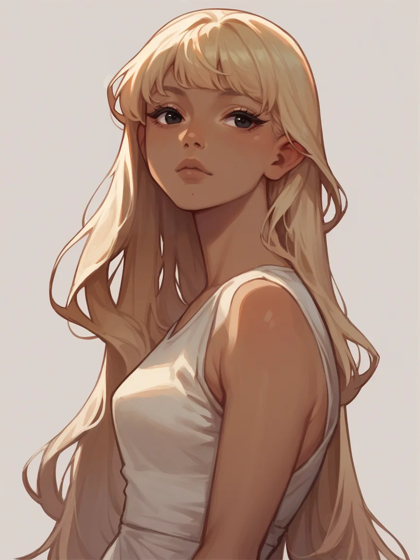 score_9, score_8_up, score_7_up, score_6_up, score_5_up, <lora:t4s14XLP:1> t4s14, black eyes, 1girl, long hair, tan skin, bangs