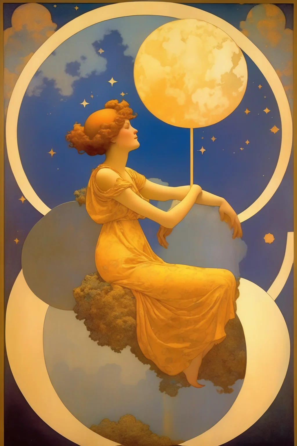 <lora:Maxfield Parrish Style:1>Maxfield Parrish Style - zodiac sign of cancer style of maxfield Parrish